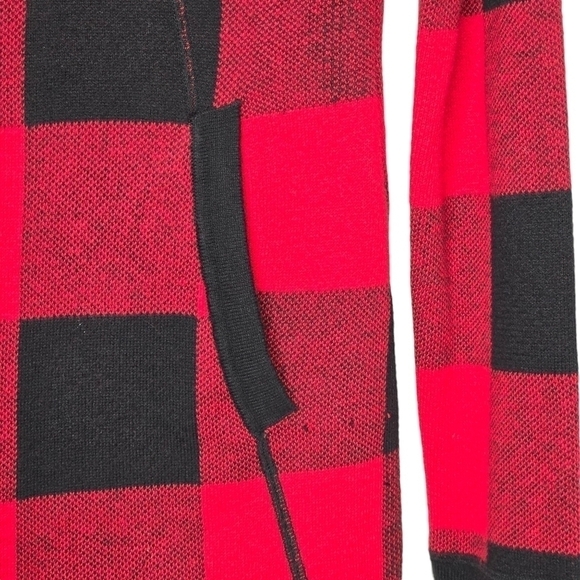 ADRIENNE VITTADINI Women's Buffalo Checkered Cardigan Sweater Red/Black Size XS - Picture 5 of 8